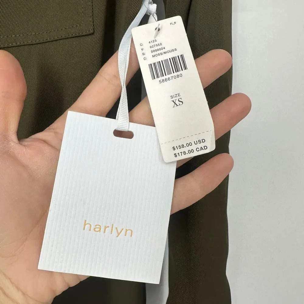 NWT Anthropologie Harlyn jumpsuit size XS army green military flight suit - Picture 9 of 15